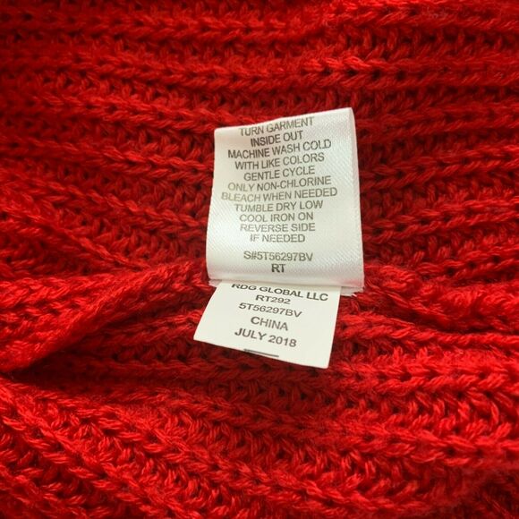 Cloud Chaser Women's Sweater Large Gray Red Knit Long Sleeve Pullover Crew Neck - Picture 7 of 9